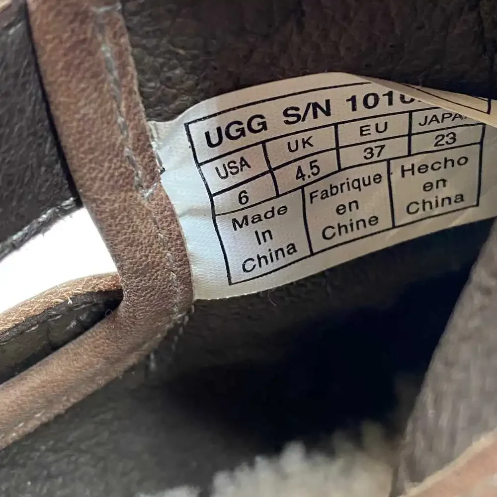 UGG Brown Leather Ankle Booties | Women’s Size 6